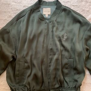 UO Silk Bomber Jacket